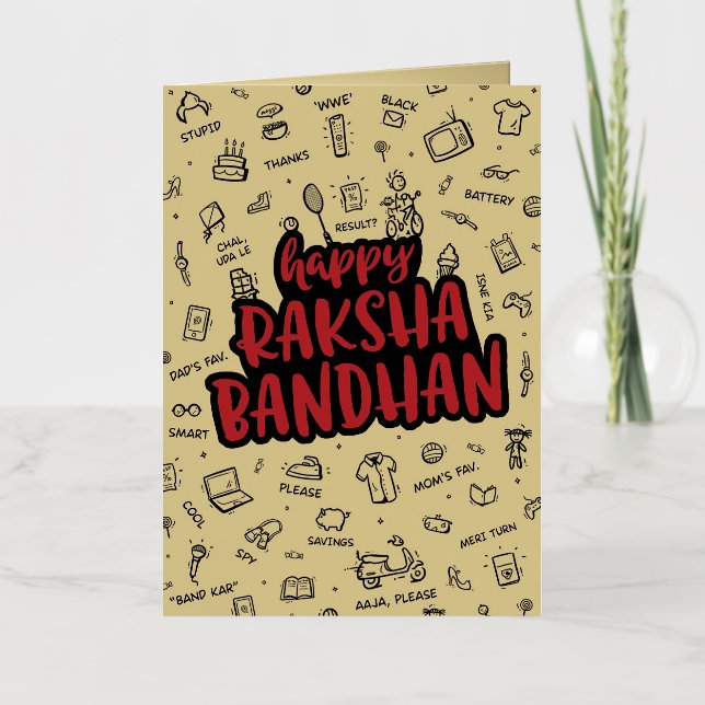DE VACANCES MÉTALLISÉE CARTE RAKSHABANDHAN (Recto)