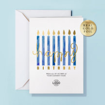 Logo Marine Blue Candles Business Foil Carte d'ann