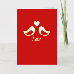De Vacances Métallisée Lovebirds Gold Foil personnalisé Carte Saint-Valen