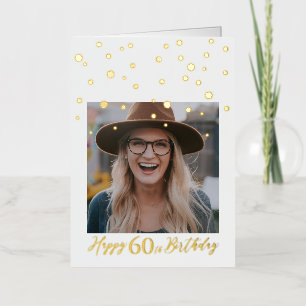 De Vacances Métallisée Photo personnalisée Bonne carte Foil d'anniversair