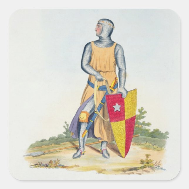 De Vere, Earl of Oxford, 1280, from 'Ancient Armou Square Sticker (Front)