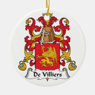 De Villiers Family Crest Ceramic Ornament
