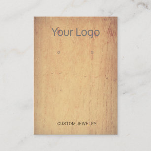 De Visite Ajouter Votre Carte D'Affichage Logo Wood Earring