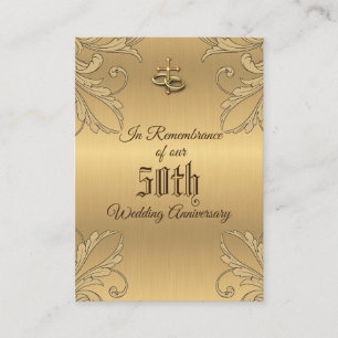 De Visite Anniversaire mariage Favoriser Croix d'or Carte Sa