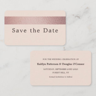 De Visite Bande rose Gold Foil, Enregistrer La Carte Date