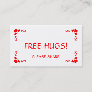 De Visite Besoin d'un câlin ?  Remettez une carte Free Hugs