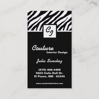 De Visite Black White Zebra Imprimer Personnaliser le Carte 