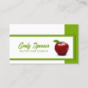 De Visite Blanc Simple Avec Carte Nutritionniste Pomme Rouge