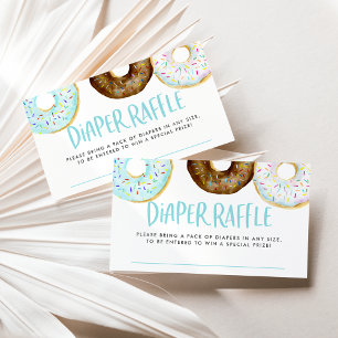 De Visite Bleu et chocolat Donuts Baby Diaper Carte Raffle