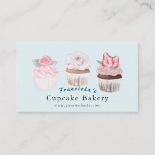 De Visite Boulangerie Cupcake Boulangerie bleu clair Carte d