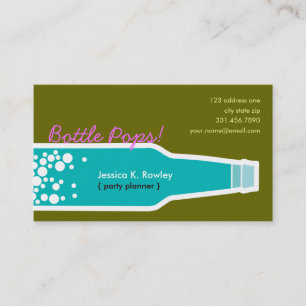 De Visite Bouteille Pops Blue Fun Profil personnalisé Carte 