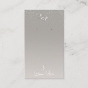 De Visite Boutique Gris "Glittery" Earrage Carte d'affichage