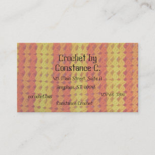 De Visite Bus. Carte - Crochet en bande orange et jaune