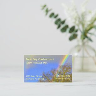 De Visite Bus. Carte - Double arc en ciel sur les arbres