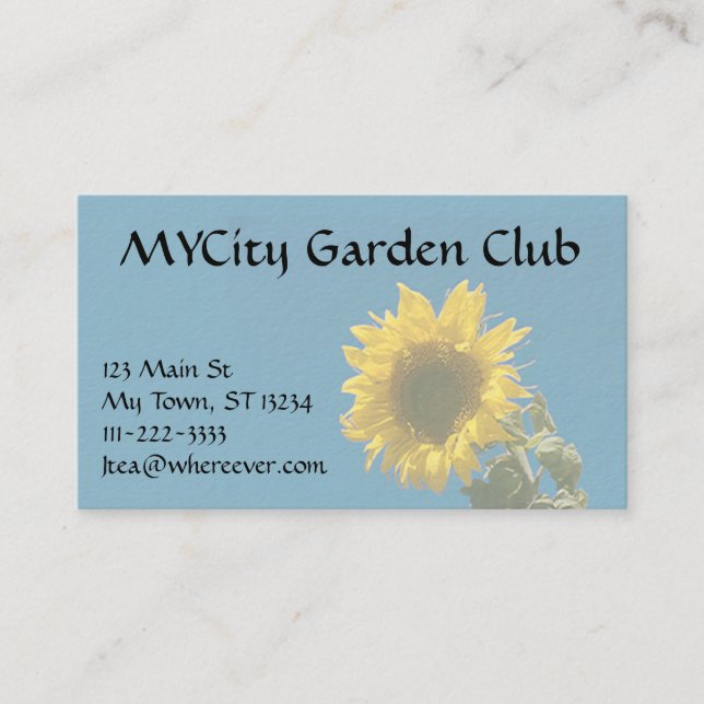 De Visite Bus. carte - Tournesol (Devant)