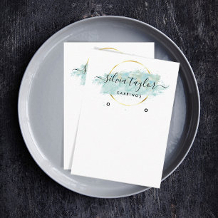 De Visite Calligraphie art Écouter carte d'affichage bleu