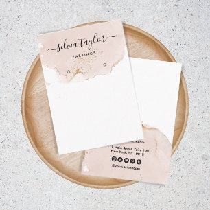 De Visite Calligraphie blush rose terre Écouter carte d'affi