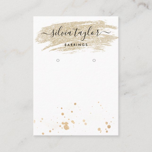 De Visite Calligraphie or parties scintillant Elevage carte  (Devant)