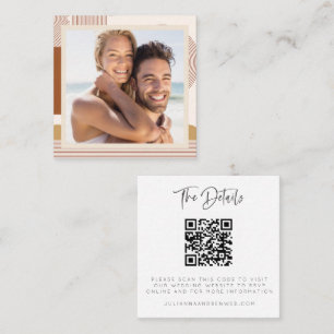 De Visite Carré Budget Moderne Mariage Site Web QR Code Carte phot