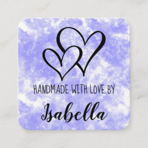 De Visite Carré Carte Aquarelle Faite À La Main Avec Amour