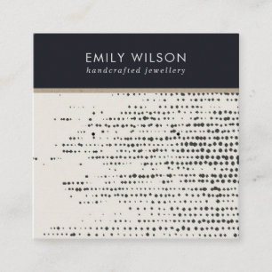 DE VISITE CARRÉ CARTE D'AFFICHAGE RETRO BLACK WHITE DOTS STUD EARR