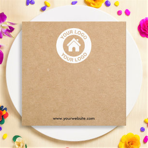 De Visite Carré Carte d'affichage simple Kraft Papier à oreille bi