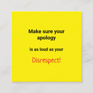 De Visite Carré Carte d'appel non respectée
