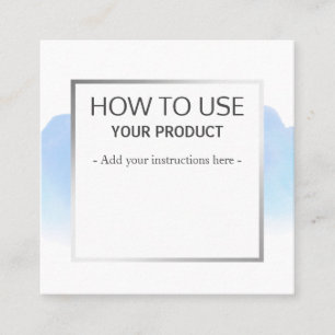 De Visite Carré Comment utiliser la carte d'instruction douce Aqua