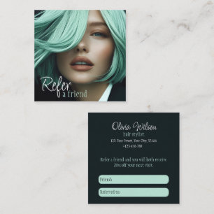 De Visite Carré Design Référez-vous une carte d'ami pour la coiffe