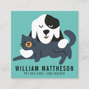 De Visite Carré GARDE POUR ANIMAUX   Chien Walker Pet Sitter Carte