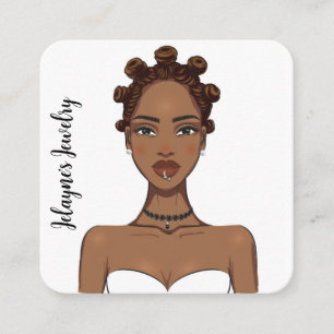 De Visite Carré jolie carte d'oreilles femme noire