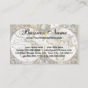 De Visite Carte ancienne du monde par Hendrik Hondius, 1630