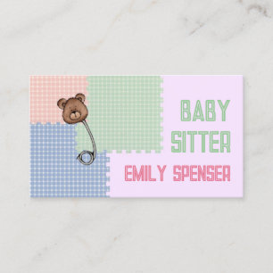 De Visite Carte Broche pour bébé et garde d'enfants
