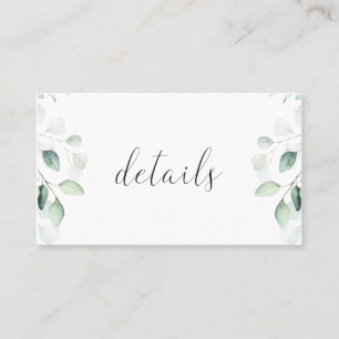 De Visite Carte Budget Eucalyptus Green Mariage Détails