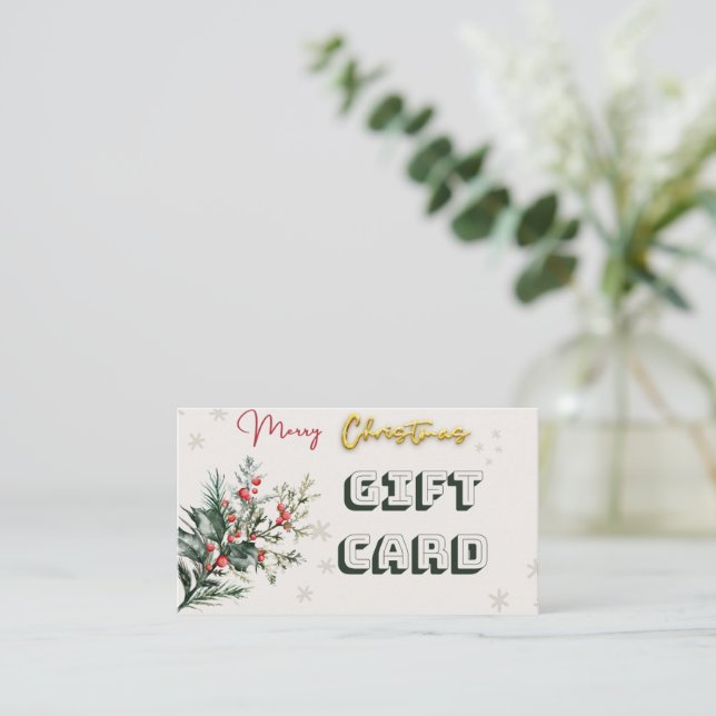 De Visite Carte cadeau $100 noël (Debout devant)