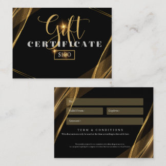 De Visite carte cadeau d'affaires 100 $