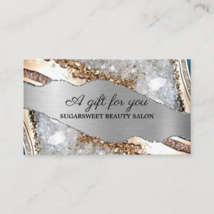 De Visite Carte cadeau Silver Shiny Stone Parties scintillan