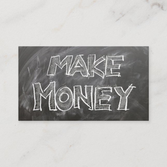 De Visite Carte Chalk Board Style "Make Money" (Devant)