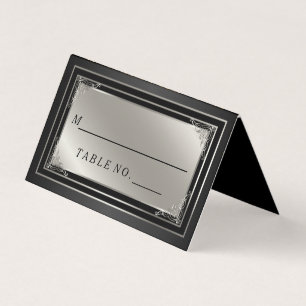 De Visite Carte Classic Silver et Black Place