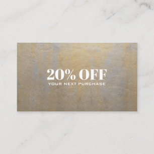 De Visite Carte Coupon Chic Grey et satin or discount