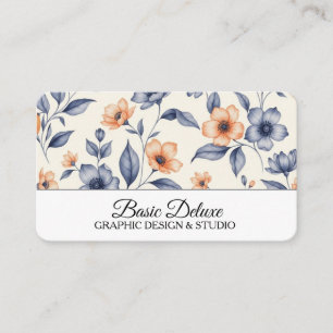De Visite Carte d'affaires Fleurs Aquarelle Vintage Code QR