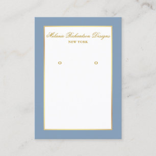 De Visite Carte d'affichage à oreille Or et bleu Dusty