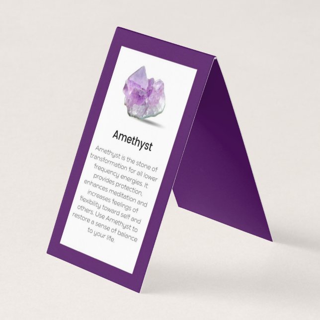 De Visite Carte d'affichage Amethyst Crystal Signification B (Devant)