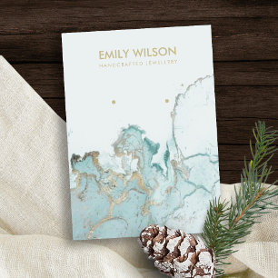 DE VISITE CARTE D'AFFICHAGE AQUA BLUE GOLD AGATE MARBRE