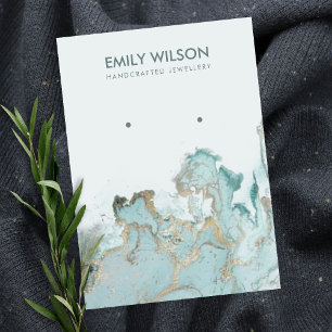 DE VISITE CARTE D'AFFICHAGE AQUA BLUE GOLD AGATE MARBRE
