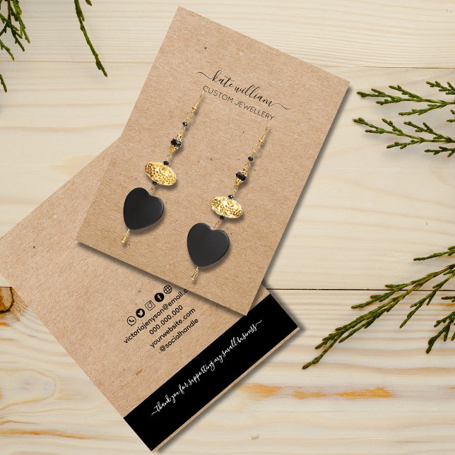 De Visite Carte d'affichage Calligraphie Kraft (Créateur téléchargé)