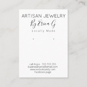 De Visite Carte d'affichage des bijoux Black and White Earri
