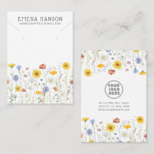 De Visite Carte d'affichage du collier Fleur sauvage rustiqu