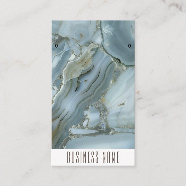 De Visite Carte d'affichage en marbre bleu brillant (Devant)