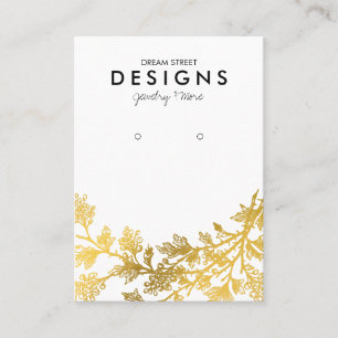 De Visite Carte d'affichage Gold Floral Earring